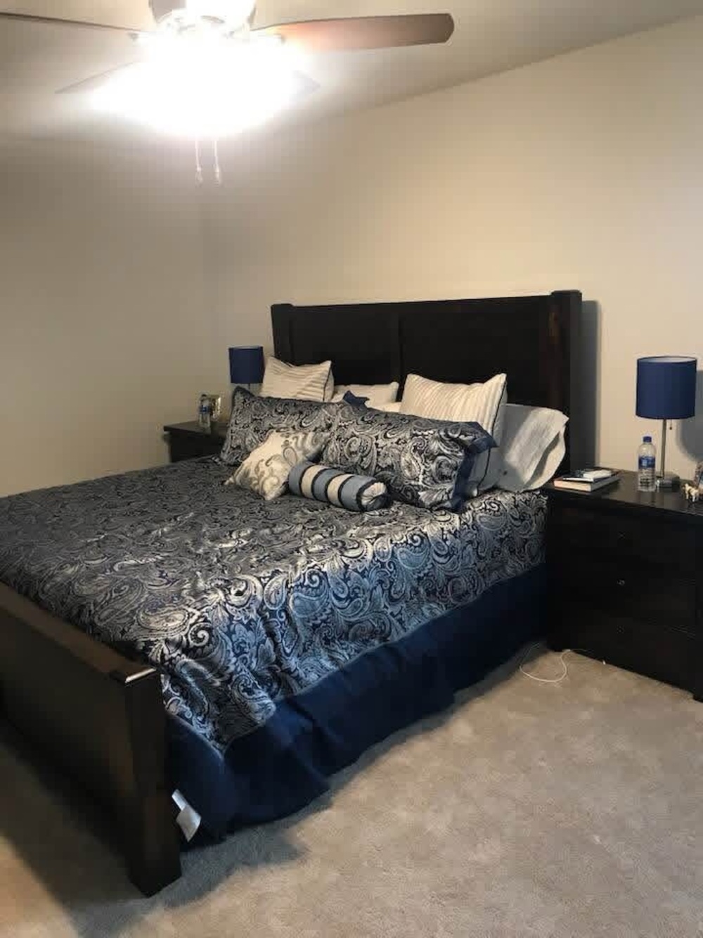 Madison Park blue and silver paisley comforter set - King
